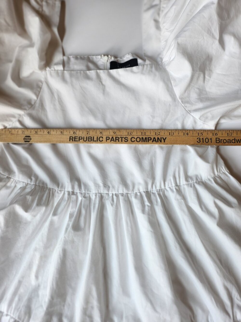 En Saison White Puff Sleeve Tiered Poplin Dress XS NWOT - Picture 12 of 12